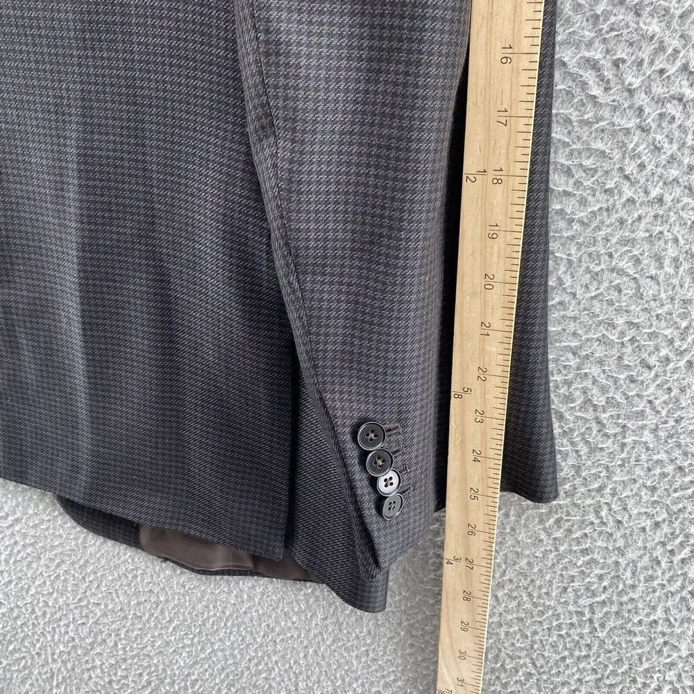 Ermenegildo Zegna Blazer Mens 52‎ R Brown Herringbone Cashmere Wool Silk Sport